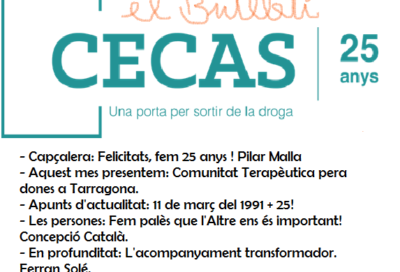 el Butlletí CECAS núm. 1 – Març 2016. L’acompanyament transformador